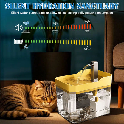 Cat Water Fountain Auto Filter Transparent Drinker USB Anti-Dry Burning Recirculate Filtering Water Dispenser with Pump