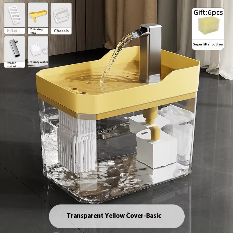 Cat Water Fountain Auto Filter Transparent Drinker USB Anti-Dry Burning Recirculate Filtering Water Dispenser with Pump