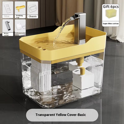 Cat Water Fountain Auto Filter Transparent Drinker USB Anti-Dry Burning Recirculate Filtering Water Dispenser with Pump