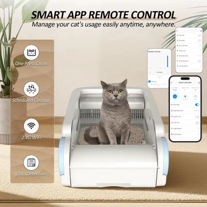 76L Automatic Self Cleaning App Remote Control Odor-Free Smart Cat Litter Toilet Tray Semi Automatic Cat Litter Box