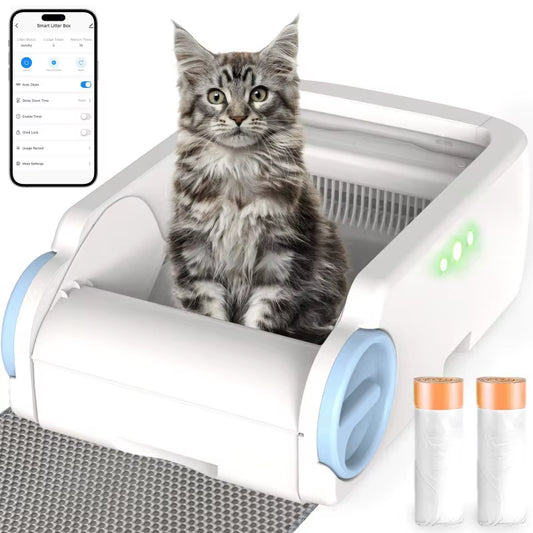 76L Automatic Self Cleaning App Remote Control Odor-Free Smart Cat Litter Toilet Tray Semi Automatic Cat Litter Box