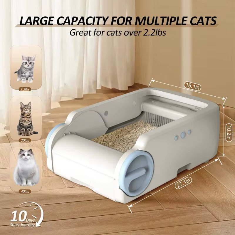 76L Automatic Self Cleaning App Remote Control Odor-Free Smart Cat Litter Toilet Tray Semi Automatic Cat Litter Box