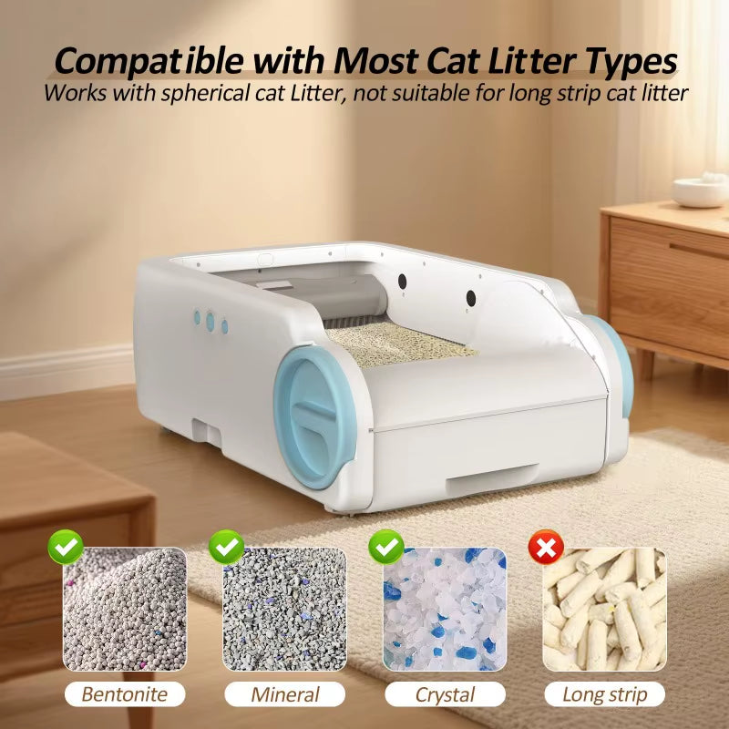 76L Automatic Self Cleaning App Remote Control Odor-Free Smart Cat Litter Toilet Tray Semi Automatic Cat Litter Box