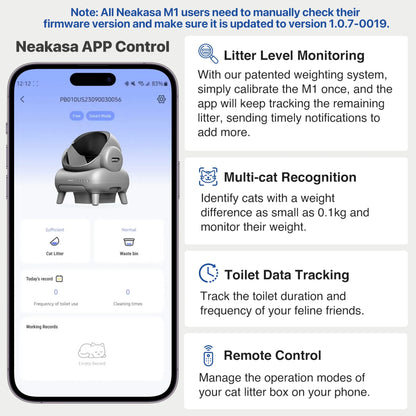 M1 plus Self Cleaning Cat Litter Box Bundle +Replaced Waste Bags-4 Rolls, Automatic Cat Litter Box with App Control, Open-Top, Odor-Free Waste Disposal