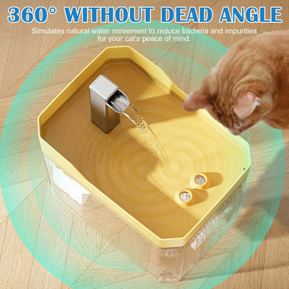 Cat Water Fountain Auto Filter Transparent Drinker USB Anti-Dry Burning Recirculate Filtering Water Dispenser with Pump